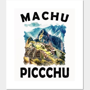 Machu Picchu Distressed 2024 Peru Artistic Graphic Posters and Art